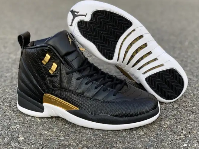 Rep MAX Jordan 12 Black Air AO6068-007 Retro 'Reptile' Gold-White Metallic 0529